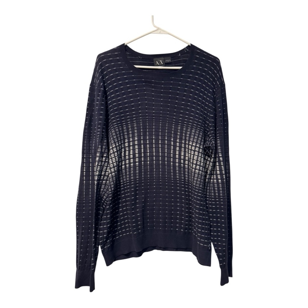 Armani Exchange A|X Men’s Navy Blue Knit Sweater 100% Cotton Size L